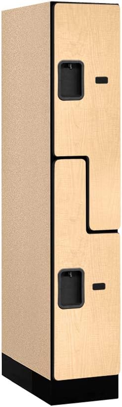 Salsbury Industries Double Tier 'S' Style Designer Wood Locker, Mahogany, 5' 3" x 15"