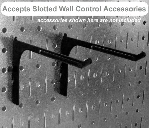 Wall Control 4 Foot Pegboard Sheets with Formed Edges for Wall Mounting - Two Pack of 16in x 48in Metal Pegboard Panels