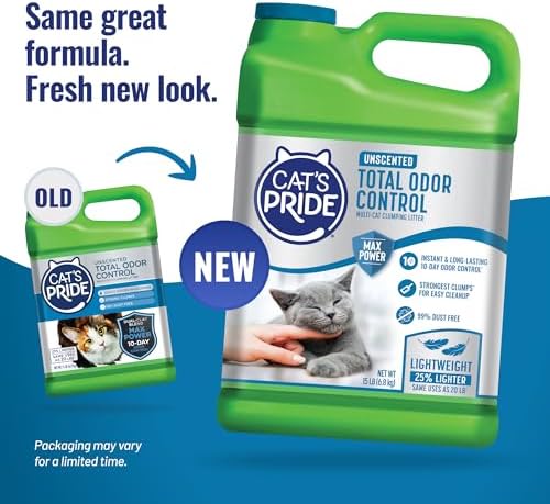 Cat's Pride Total Odor Control, Max Power, Clumping Litter Unscented 15lb