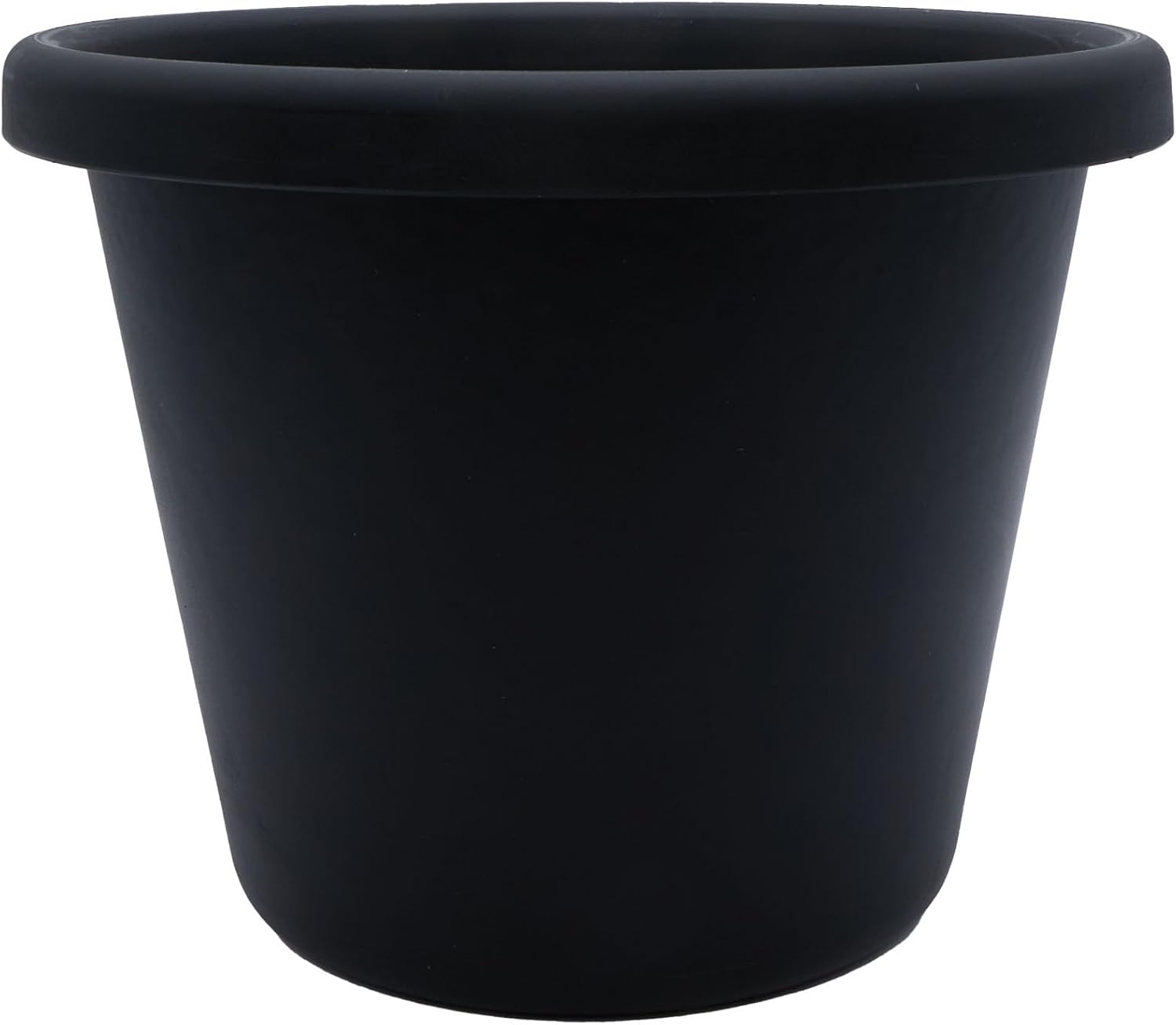 The HC Companies Classic Round Plastic Plant Pot w/Rolled Rim - Lightweight & UV Resistant Flower Pot for Herbs & More - Outdoor & Indoor Plant Pots w/Drainage (15.5 inch Warm Gray, Pack of 1)