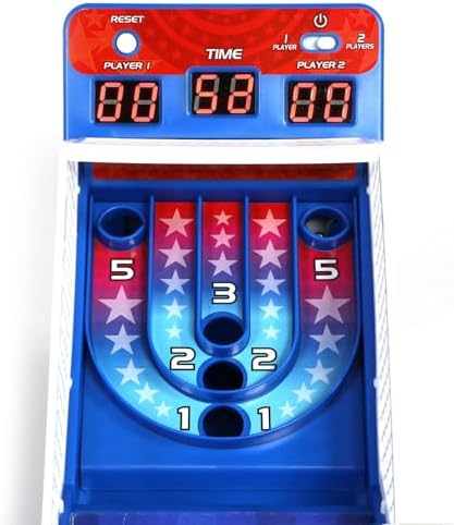 Merchant Ambassador Retro Arcade Electronic: Alley-Ball - Tabletop Game, 3' Track, Scoreboard & Sound Effects, 1-2 Players, Ages 6+