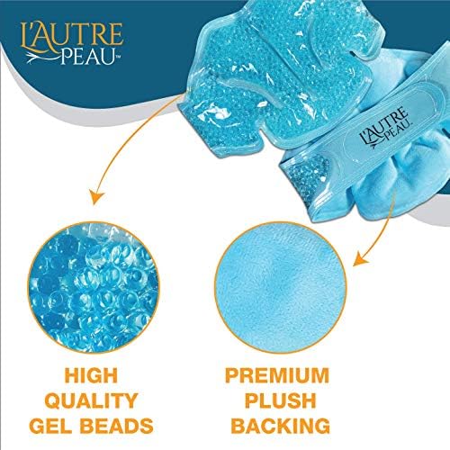 USA Merchant | Hot/Cold Plush Neck & Shoulder Gel Bead Wrap | Freeze Therapeutics by L'AUTRE PEAU | Relief for Tension, Headaches, Injuries, Swelling