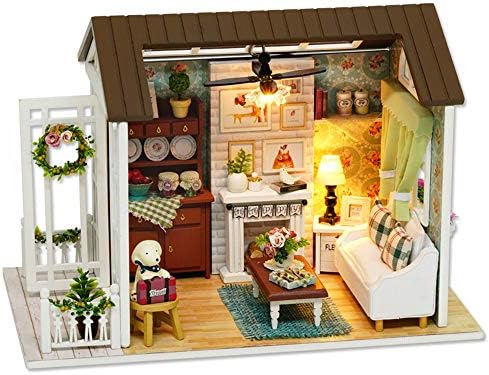 DIY Miniature House Kit with Furniture for Kids Teens Adults Aged 14+ | 1:24 Scale Wooden Mini Doll House Accessories Creative Room Book Nook(Forest Times)