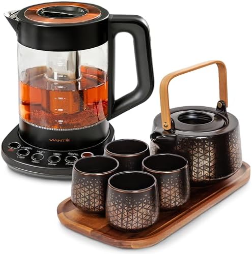Viante Alba Electric Tea Kettle With Infuser, No Plastic, 1.5L
