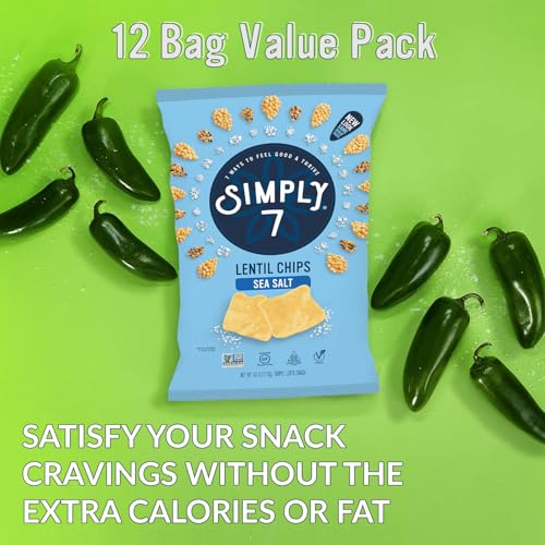 Simply 7 Lentil Chips, Jalapeno, 4-ounce Bags (Pack of 12)
