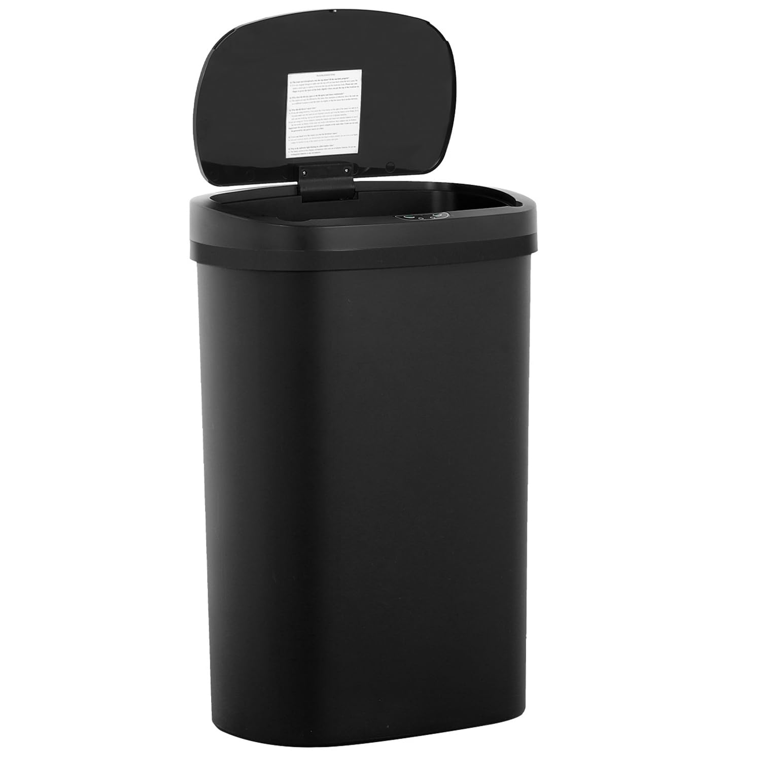 BestOffice | 13 Gallon Stainless Steel Trash Can with Lid | Steel | Automatic Touchless Garbage Can | Odor Control | Modern Oval Design | Easy to Clean | For Kitchen, Bathroom, Office or Home
