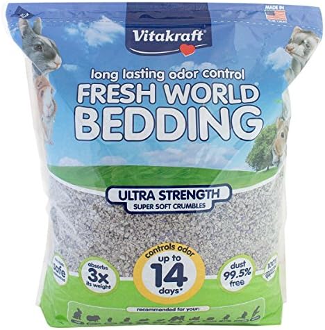 Vitakraft Fresh World Small Animal Bedding - Ultra Strength - Pet Bedding for Litter Boxes and Cages (16 L),Gray, 975 cu in