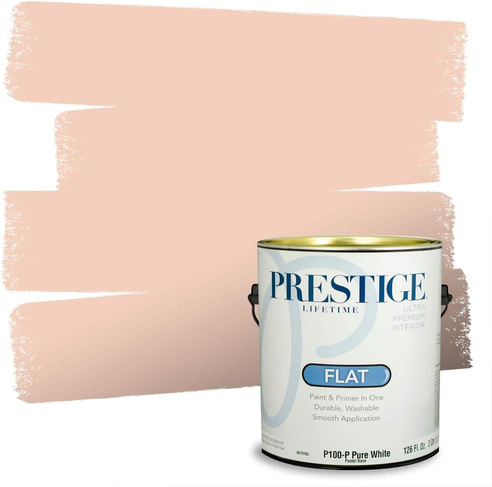PRESTIGE Paints Exterior Paint and Primer In One, 1-Gallon, Semi-Gloss, Comparable Match of Sherwin Williams* Captivating Cream*
