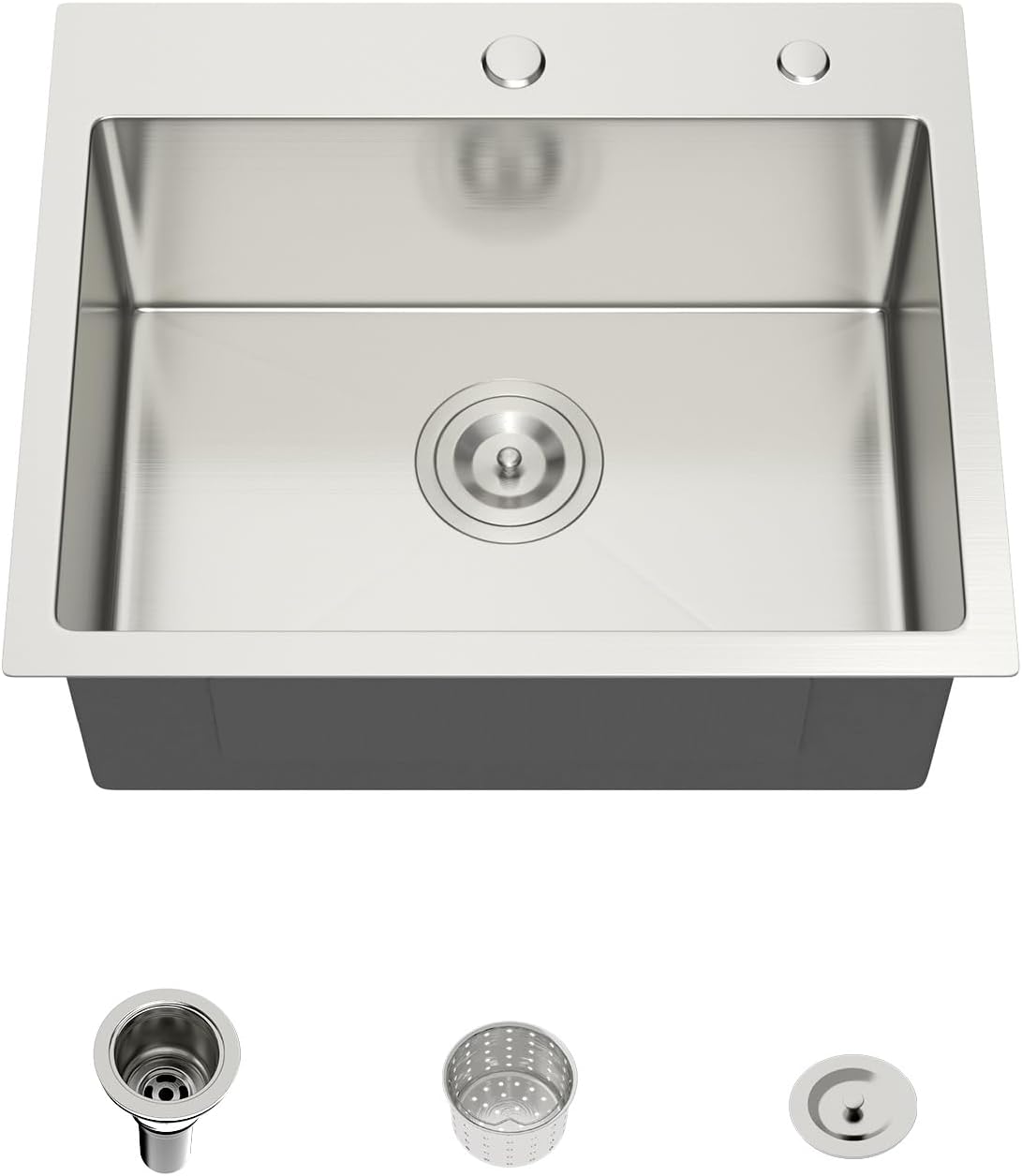 Mocoloo 13 Inch Drop in Bar Sink - 13" x 15" Small Kitchen Sink T304 Stainless Steel Handmade Single Bowl Round Corner Topmount Wet Bar Sink for