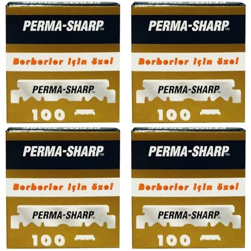 100 Perma-Sharp Straight Edge Razor Blades for use in Professional Barber Razors - New Packaging