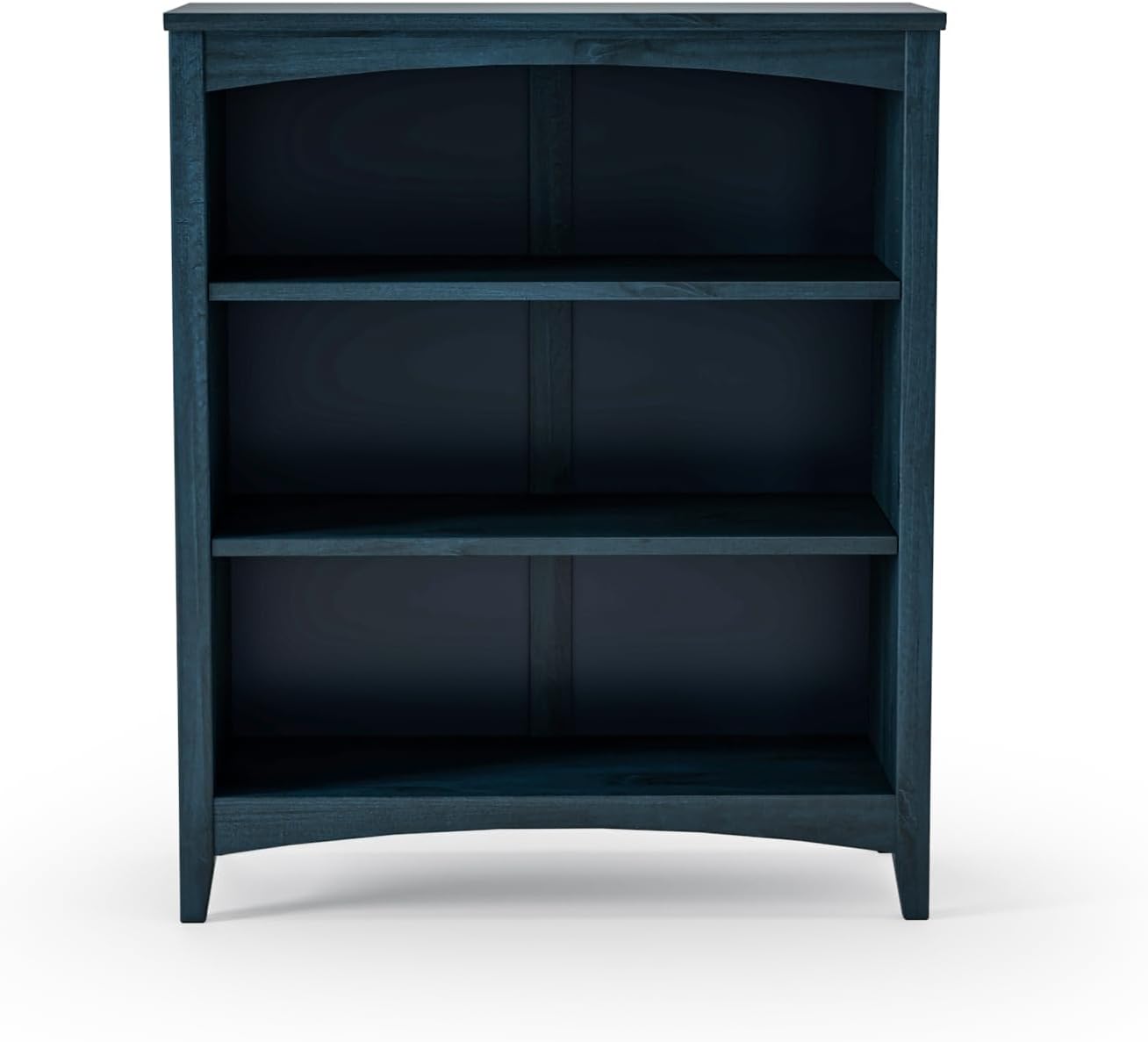 Shaker Style 3 Shelf Bookcase / Solid Wood / 36" High / Adjustable Shelving / Closed Back / Display Bookshelf for Living Room, Bedroom, Home and Office, White