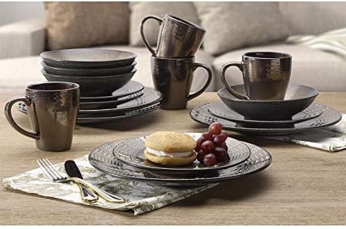 Mikasa Gourmet Basics Verona 16-Piece Stoneware Dinnerware Set, Service for 4, Includes Dinner Plates, Salad Plates, Soup Bowls and Mugs
