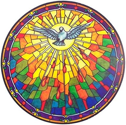 Holy Spirit Stained Glass Sun Catcher Window Sticker, 5 3/4 Inches
