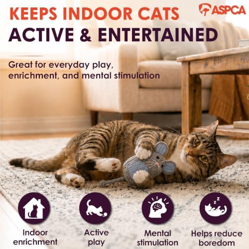 ASPCA Chirping Bird Cat Toy – Catnip-Infused Plush Bird Toy with Realistic Sound, Interactive Cat Toy for Indoor Cats, Encourages Pouncing, Batting & Natural Hunting Play