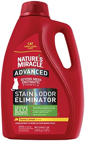 Nature’s Miracle Advanced Cat Stain & Odor Eliminator, Severe Mess, 32 oz | Enzymatic Cleaner Eliminates the Toughest Cat Messes, For Use on Multiple Surfaces, Safe For Pets and Home*, Fresh Scent