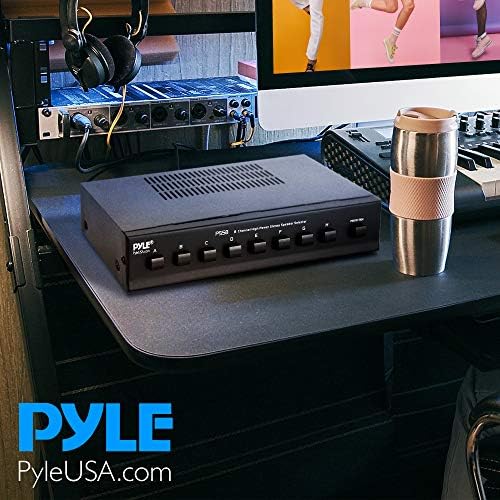 Pyle Premium New and Improved 8 Zone Channel Speaker Switch Selector Hub Distribution Box for Multi-Channel High Powered Stereo Amplifier A/B/C/D