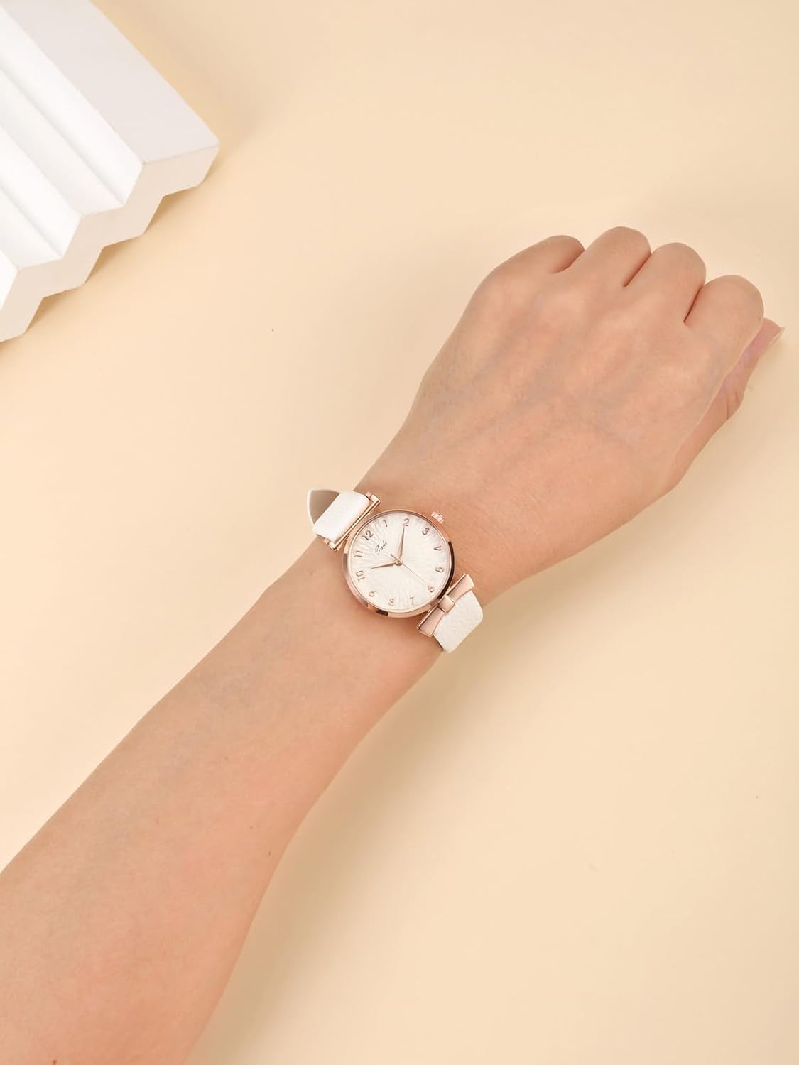 Top Plaza Ladies Classic Leather Analog Quartz Watch | Women Easy Read Arabic Numerals Watches Casual Dress Wrist Watch,Rose Gold Case