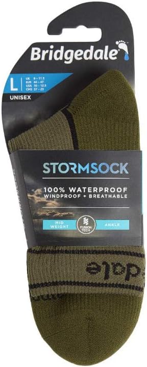 Bridgedale Standard Mens and Hiking-Socks, Khaki/Olive, Large