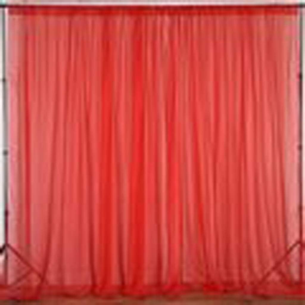 AK TRADING CO. 120" Wide (10Ft Wide) Sheer Voile Drape Panels for Backdrop, Wedding Events, Ceiling Drapes, Event Masking, & Decor - Select from 6ft to 50ft Length. (10 feet x 20 feet, Red)