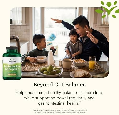 Swanson Lactobacillus Acidophilus Probiotic for Adults Seeking Daily Digestive and Bowel Health Support with 1 Billion CFU - Acid-Resistant (250 Capsules, 3 Pack)