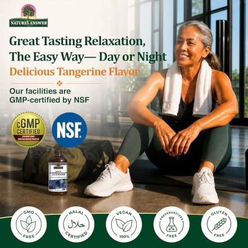 Natures Answer, Magnesium Glycinate Liquid, 16 Fl Oz | Supports Healthy Bone, Muscle and Cardiovascular Function, Gluten-Free, Vegan