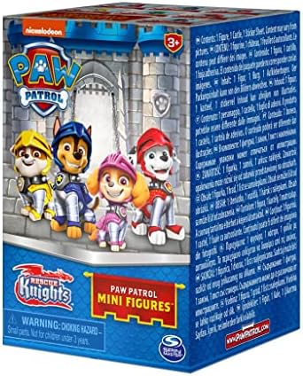 Paw Patrol Spin Master 6062143 Rescue Knights Collectible Blind Box Mini Figure with Castle Tower Container, 2-inch Height