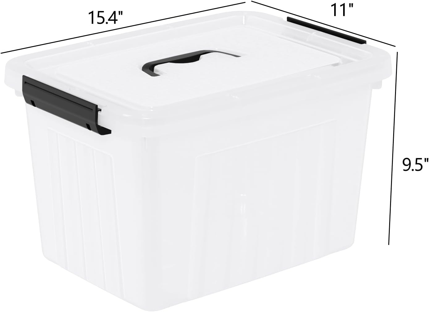 30L Plastic Storage Bin with Lid, Stackable Clear Container