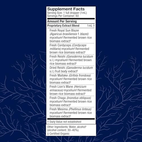 Host Defense Stamets 7 Extract - 7 Species Blend - Mushroom Supplement for Immune Support with Royal Sun Blazei, Cordyceps, Reishi, Maitake, Lion's Mane, Chaga & Mesima - 2 fl oz (60 Servings)*