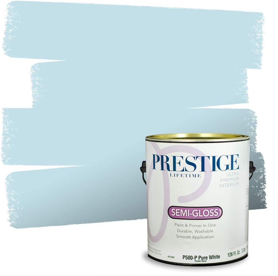 PRESTIGE Paints Exterior Paint and Primer In One, 1-Gallon, Semi-Gloss, Comparable Match of Sherwin Williams* Nifty Turquoise*