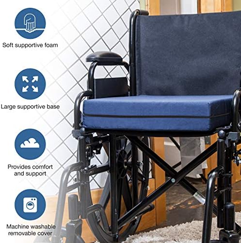 DMI Seat and Chair Cushion for Office Chairs, Wheelchairs, Scooters, Kitchen Chairs or Car Seats, FSA HSA Eligible, for Support and Height while Reducing Stress on Back, Tailbone or Sciatica