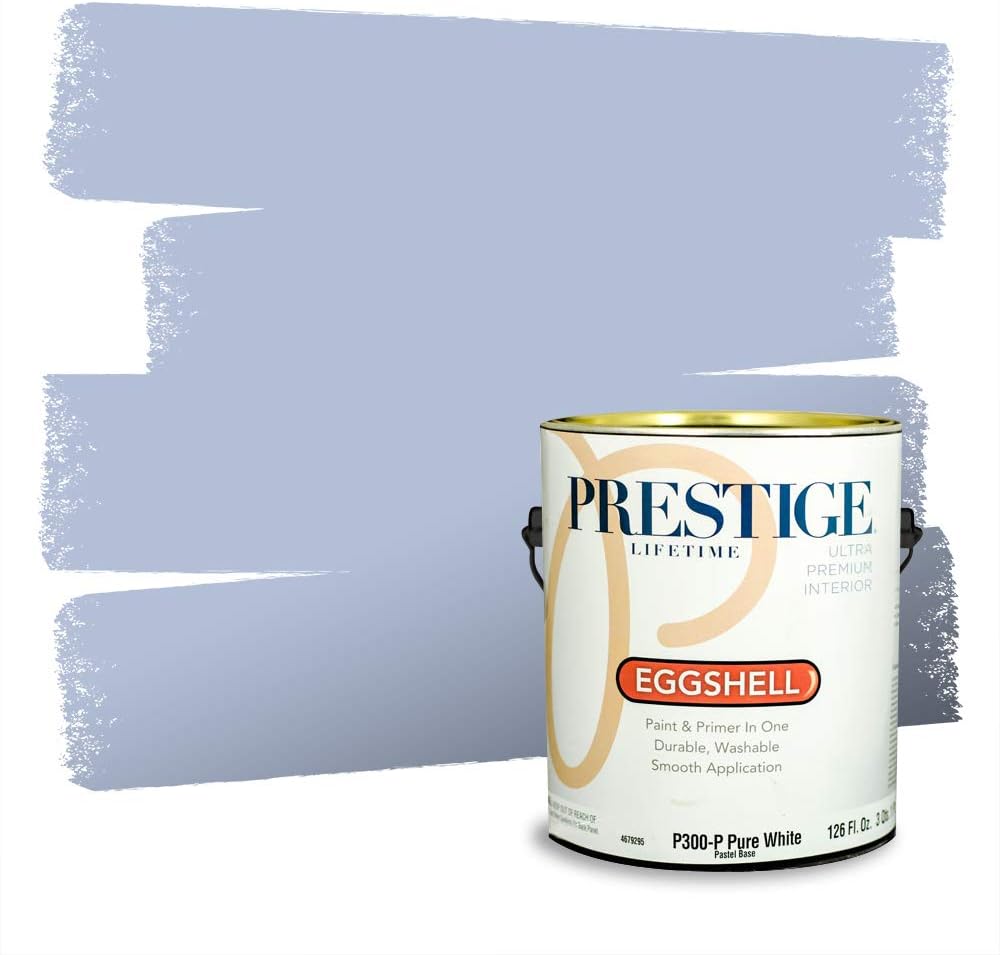 PRESTIGE Paints Exterior Paint and Primer In One, 1-Gallon, Semi-Gloss, Comparable Match of Behr* Intercoastal Gray*
