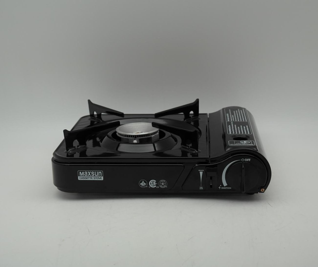 Maxsun Portable Gas Stove MS3800 (Black), 9,560BTU High Power, Camp Stove, Outdoor/Indoor, with Carrying Case