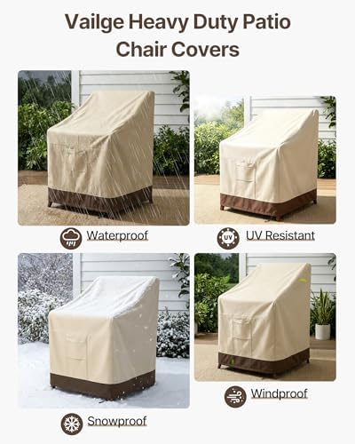 Vailge Stackable Patio Chair Covers & Outdoor Furniture Covers Waterproof