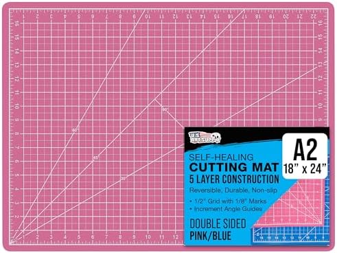 U.S. Art Supply 18" x 24" Self-Healing Cutting Mat 5-Ply - Double-Sided Green/Black Craft Mat, Non-Slip Cutting Mats for Crafts, Sewing, Quilting, Scrapbooking | Double-Sided Green/Black Craft Mat, Non-Slip Cutting Mats for Crafts, Sewing, Quilting, Scra…
