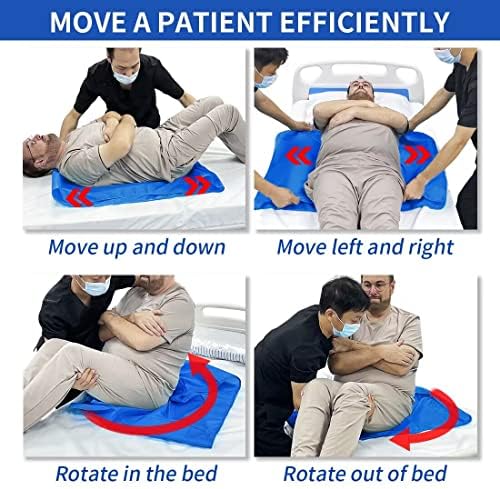 EZ Assistive 56"*78" Flat Slide Sheet Reusable and Washable Patient Transfer Sheet for Patient in-Bed Transferring and Repositioning Easy Apply and
