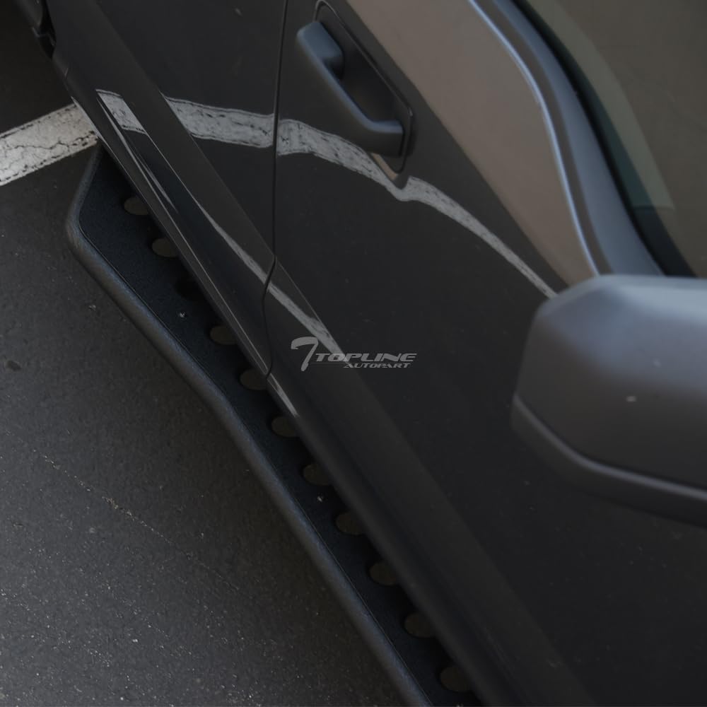 7422444121142 Compatible with 2019-2026 Dodge Ram 1500 New Body Crew Cab Textured Black Round Pattern Rock Slider Rocker Style Side Step Rail Nerf