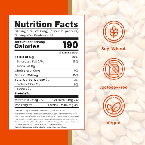 Hubs Peanuts Premium Salted Virginia Nuts, Non-GMO, Gluten Free Healthy Snacks - Irresistible Crunch & Flavored Peanuts - Made from Premium Ingredients - Vacuum-Sealed Tin - 2 Packs of 40 oz Cans