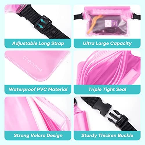 Waterproof Bag Fanny Packs for Women, Cruise Vacation Essentials Waterproof Pouch for Phone Passport Purse, Floating Dry Bags for Beach Water Park Boating Fishing Diving Surfing Kayaking Accessories | Floating, ideal for Beach, Boating & Kayaking, Durabl…