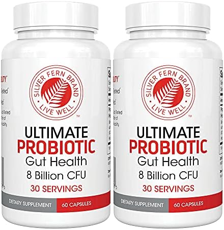 Silver Fern Brand Ultimate Probiotic - Probiotics for Women & Men | 8 Billion CFU Spore-Forming Gut Health Supplement - DNA Verified, Vegan, Shelf-Stable, High Survivability - 60 Capsules