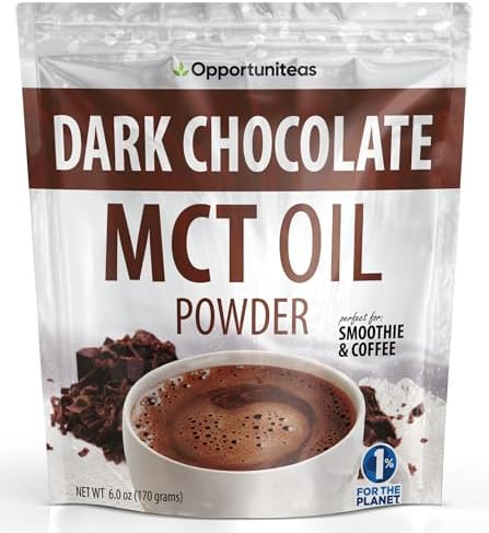 Opportuniteas MCT Oil Powder, Keto Coffee Creamer, Dark Chocolate, 6 oz | Low Carb, Keto Friendly, Boosts Energy & Mental Focus
