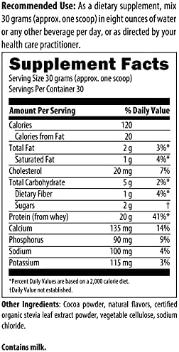 Designs for Health WheyCool - Grass Fed Whey Protein Powder Supplement with 20g Protein, May Support Athletes, Muscles + Energy - Non-GMO + Gluten-Free, Chocolate (30 Servings / 900g)