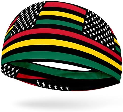 Sports Headband for Women Men,Flag Pattern Workout Head Band,Sweat Bands,Women Running Cycling Yoga Fitness,WorkoutSports Gift