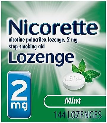 Nicorette Lozenge- Nicotine mint Lozenges to Stop Smoking, 2 mg, Mint Flavor - 144 ct- 2mg Count