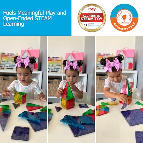 MAGNA-TILES Classic 32-Piece Magnetic Construction Set, The Original Magnetic Building Brand