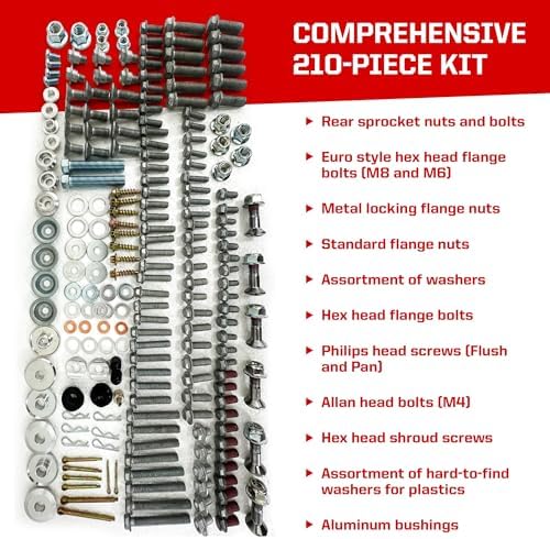 Pit Posse PP2709KTM KTM 210-Piece Metric Motorcycle Assortment Bolt Kit for KTM 690 SMC, KTM 660 SMC, KTM 625 SXC MXC, KTM 250SX F, KTM 450 EXC SX MXC