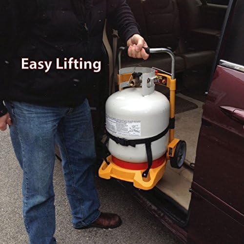 Propane Easy Cart LP Tank Wheeled Carrier for BBQ Grills, Weed Burners, Fire Pits, Tank Top Heaters (Tank not Included)