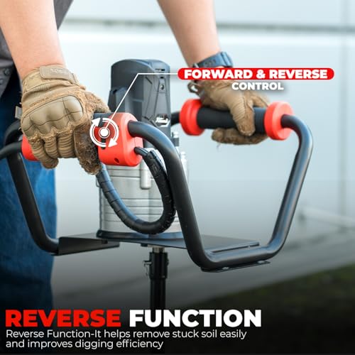 XtremepowerUS 1500W Electric Post Hole Digger Earth Auger with Reverse Function Dig Hole Fence Post Hole Digging