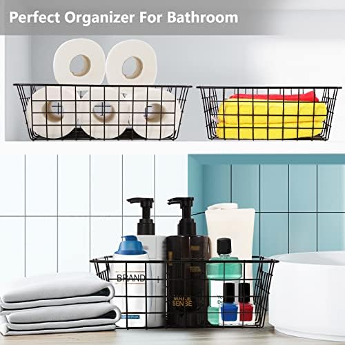Wire Baskets for Organizing 4 Pack Pantry Baskets For Storage 11x8.7x4.7in