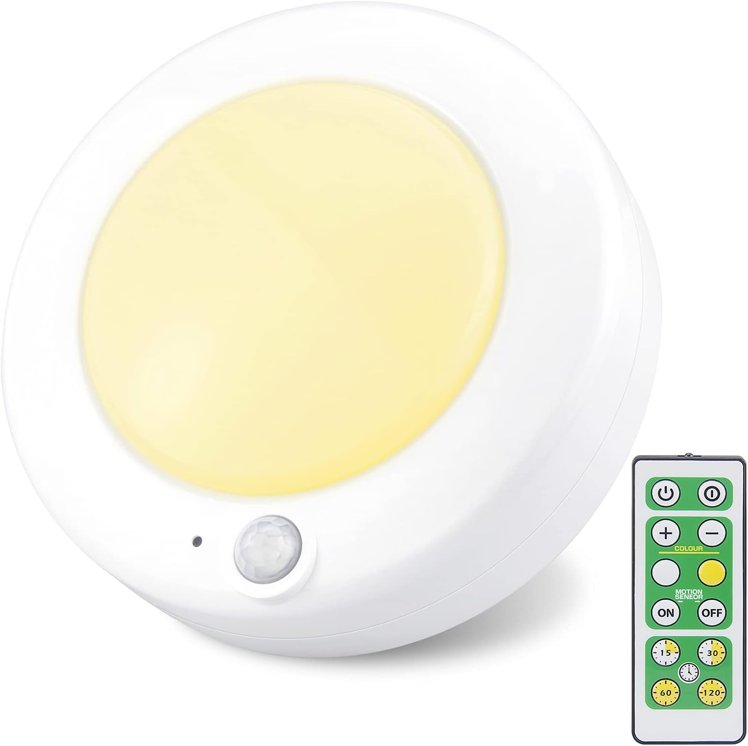 BIGMONAT Wireless Ceiling Light with Remote and Timer, Dimmable Motion Sensor Shower Light