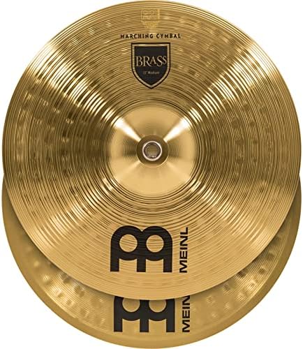 Meinl 14” Marching Cymbal Pair with Straps - Brass Alloy Traditional Finish - Made In Germany, 2-YEAR WARRANTY (MA-BR-14M)